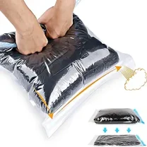 Compression Bags - Travel Accessories - 10 Pack Space Saver Bags - No Vacuum or Pump Needed - Vacuum Storage Bags for Travel Essentials