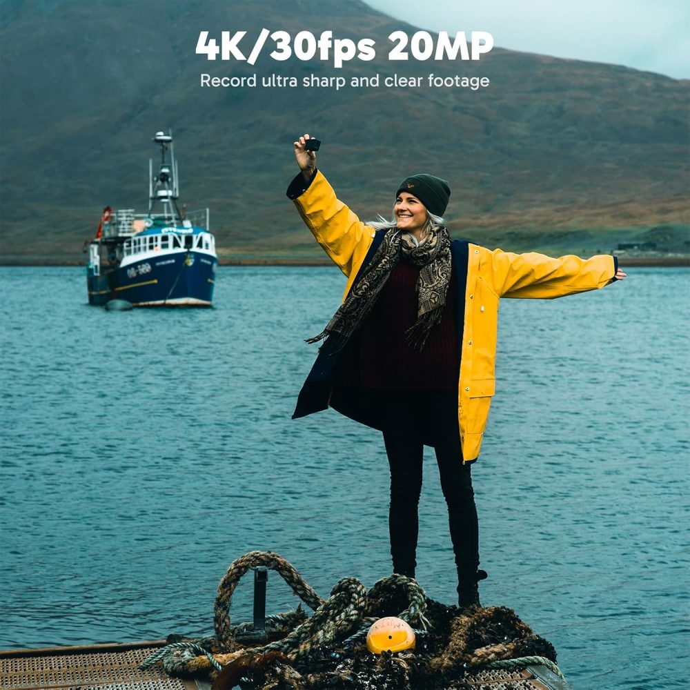 AKASO EK7000 Pro 4K30fps Action Camera with 256GB MicroSDXC U3 Card Accessories Kit Bundle, 20MP Ultra HD 131ft Waterproof Underwater Camera EIS WiFi Remote Control 5X Zoom Sport Cameras - Image 2