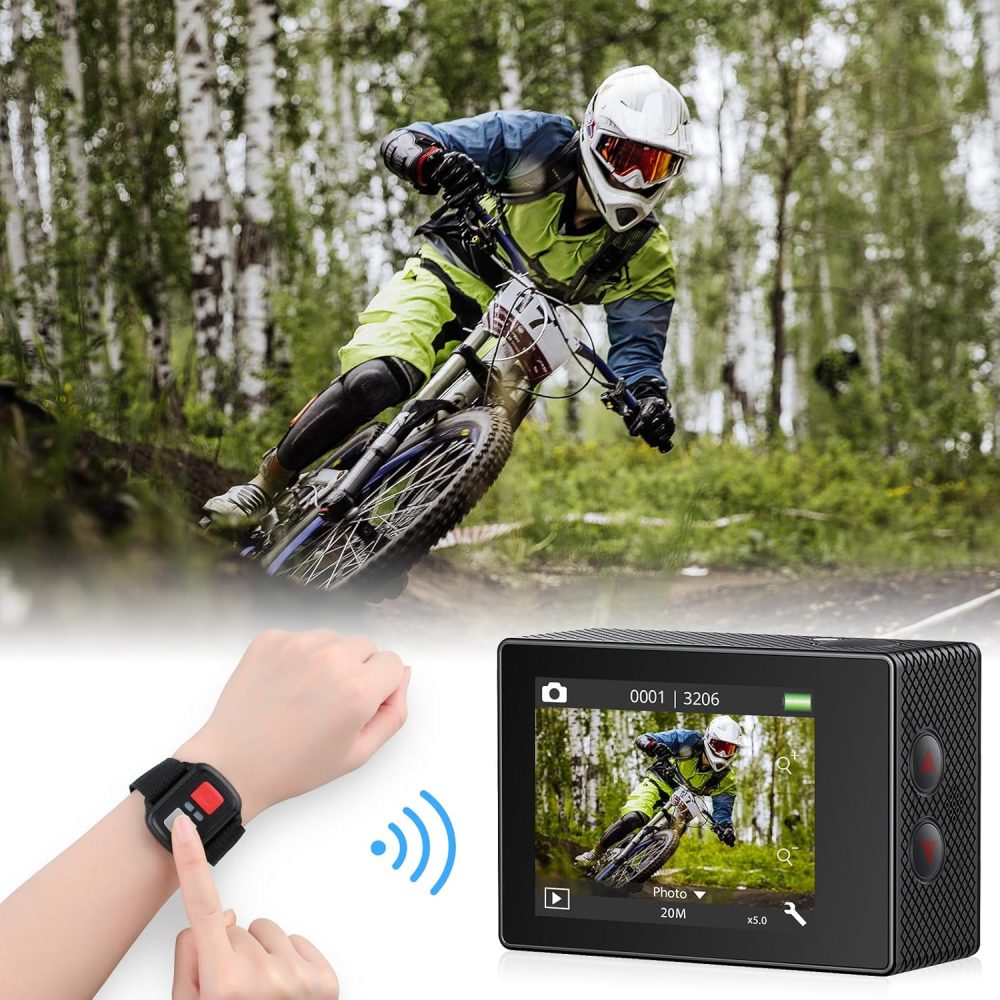AKASO EK7000 Pro 4K30fps Action Camera with 256GB MicroSDXC U3 Card Accessories Kit Bundle, 20MP Ultra HD 131ft Waterproof Underwater Camera EIS WiFi Remote Control 5X Zoom Sport Cameras - Image 7